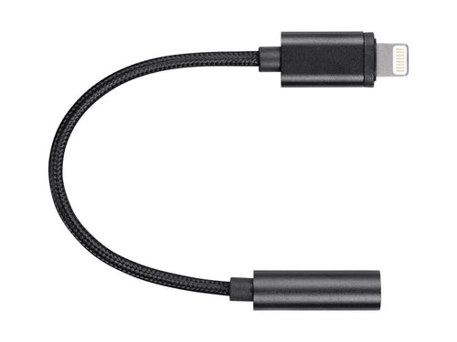 Mobile Phone Cable Monoprice 3.5mm to Lightning Aluminium Black