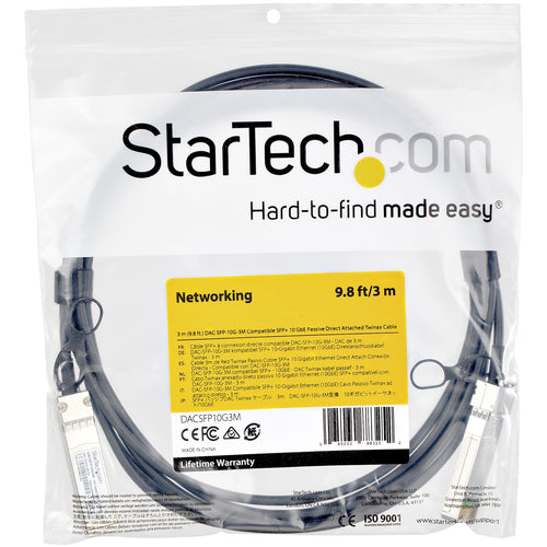 Direct Attach Cable StarTech 10G SFP+ 3m Twinax DAC 10GbE