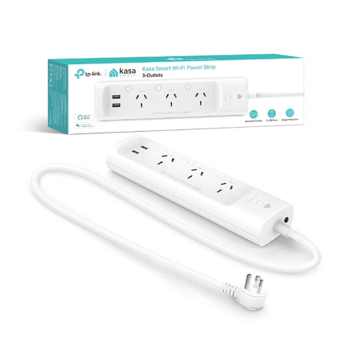 Smart Wi-Fi Power Strip TP-Link Kasa 3-Outlets Wireless White