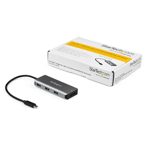 USB Hub StarTech.com HB31C3ASDMB 3-Port 10Gbps USB-C SD Reader Portable Adapter - HB31C3ASDMB