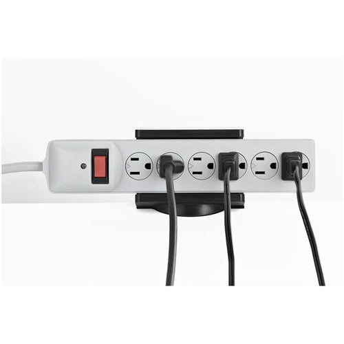 Universal Power Strip Desk Mount Adjustable Table Clamp Holder Aluminium Plastic Black