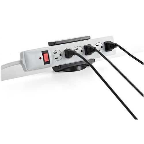 Universal Power Strip Desk Mount Adjustable Table Clamp Holder Aluminium Plastic Black
