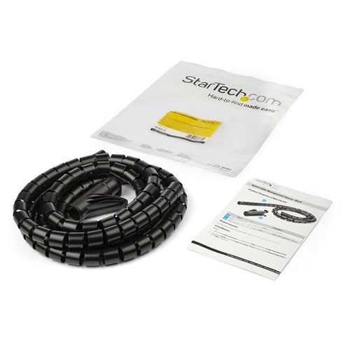 Cable Management Sleeve StarTech 1.5m Black 25mm Diameter Spiral