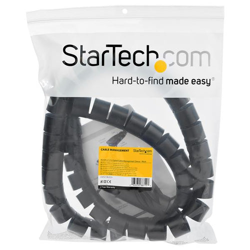 Cable Management Sleeve StarTech 1.5m Black Spiral 45mm Diameter