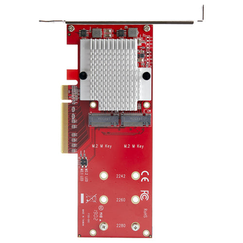 M.2 PCIe SSD Adapter Card StarTech.com Dual 3.0 JBOD Red