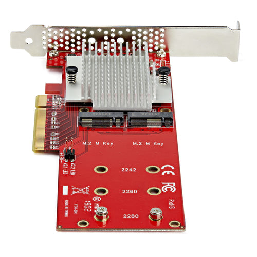 M.2 PCIe SSD Adapter Card StarTech.com Dual 3.0 JBOD Red