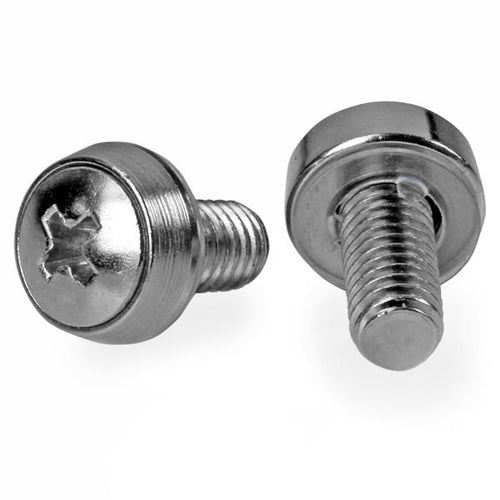 12-24 Server Rack Screws Nickel-Plated Steel Dome Head 50 Pack