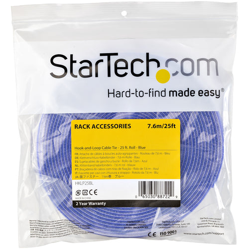 Cable Ties StarTech.com 25ft Hook and Loop Nylon Blue Adjustable
