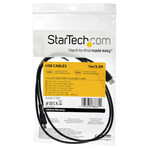 USB A to USB C Charging Cable 1m Black Fast Charge & Sync - StarTech.com