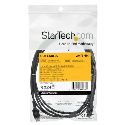 USB Cable StarTech.com RUSB2CC2MB 60W USB-C 2m Charge & Sync - RUSB2CC2MB