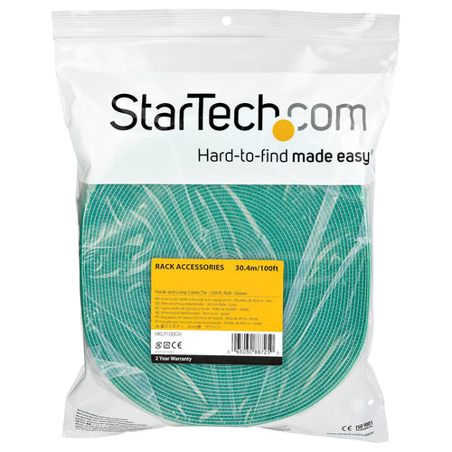 Cable Tie StarTech.com HKLP100GN 100ft Hook and Loop Nylon Green