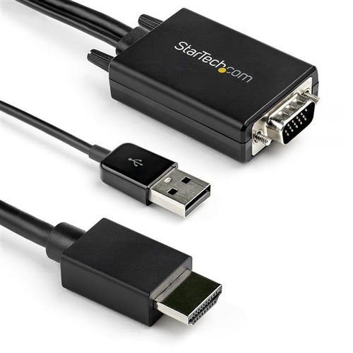 VGA to HDMI Converter Cable 2m with USB Audio Support 1080p