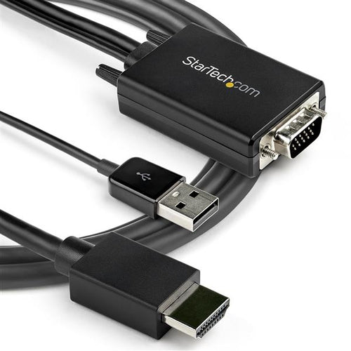 VGA to HDMI Converter Cable 2m with USB Audio Support 1080p