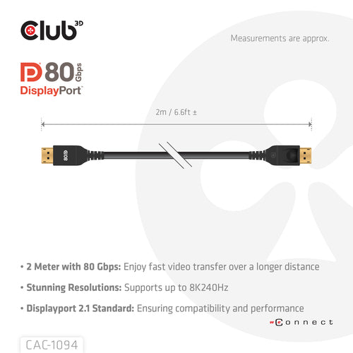 CLUB3D CAC-1094 DisplayPort cable