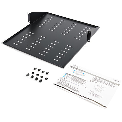 Server Rack Shelf StarTech.com 2U Black Steel 3.8kg Capacity 2-Post Mount