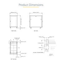Rack Cabinet StarTech.com RK1836BKF 18U Lockable 800kg with Casters - RK1836BKF