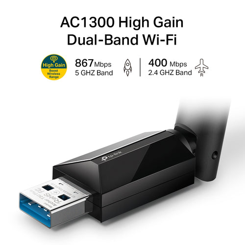 Wireless Adapter TP-Link Archer T3U Plus Wi-Fi 5 867 Mbit/s USB - ARCHER T3U PLUS