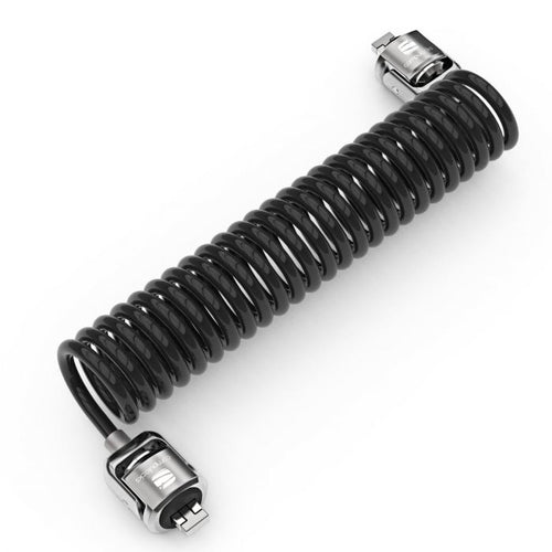 Cable Lock Compulocks Dual Head Coiled T-bar 2 Keys Black