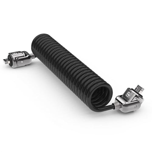 Cable Lock Compulocks Dual Head Coiled T-bar 2 Keys Black