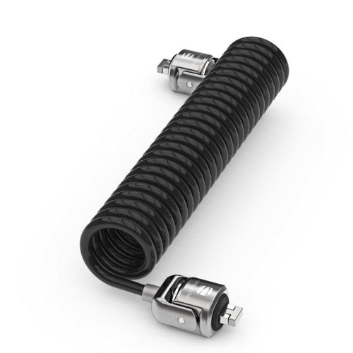 Cable Lock Compulocks Dual Head Coiled T-bar 2 Keys Black