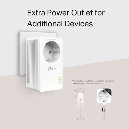 PowerLine Adapter TP-Link TL-PA7017P 1000 Mbit/s Gigabit Ethernet Passthrough - TL-PA7017P KIT
