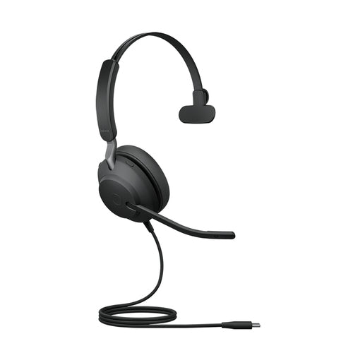 Jabra Evolve2 40 SE UC Mono Wired Headset - Black, USB-C, 20-20000 Hz, Lightweight