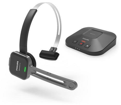 Philips SpeechOne Wireless Dictation Headset 12h Battery 70 dB Clear Sound