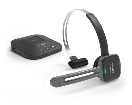 Philips SpeechOne Wireless Dictation Headset 12h Battery 70 dB Clear Sound