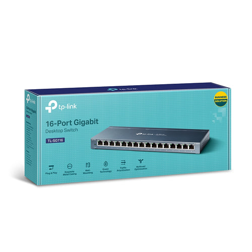 Network Switch TP-Link TL-SG116 Gigabit Ethernet Unmanaged Wall Mountable - TL-SG116