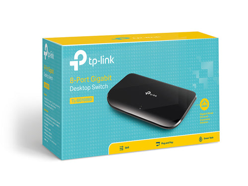 Network Switch TP-Link TL-SG1008D Unmanaged Gigabit Ethernet Full Duplex Wall Mountable - TL-SG1008D