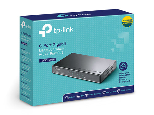 Network Switch TP-Link TL-SG1008P Gigabit Ethernet PoE Unmanaged - TL-SG1008P