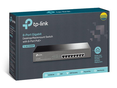 Network Switch TP-Link TL-SG1008MP 8-Port Gigabit PoE Unmanaged Rack Mount - TL-SG1008MP