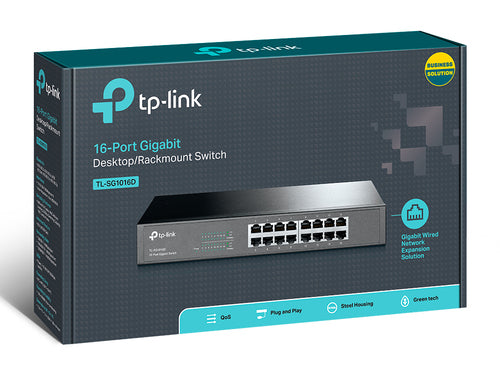 Network Switch TP-Link TL-SG1016D Gigabit Ethernet Unmanaged Rack Mounting - TL-SG1016D