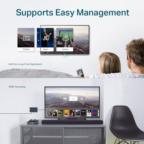 Managed Network Switch TP-Link TL-SG105E Gigabit Ethernet 5-Port 1000 Mbps