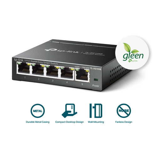 Managed Network Switch TP-Link TL-SG105E Gigabit Ethernet 5-Port 1000 Mbps