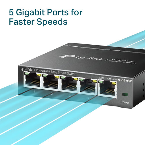 Managed Network Switch TP-Link TL-SG105E Gigabit Ethernet 5-Port 1000 Mbps