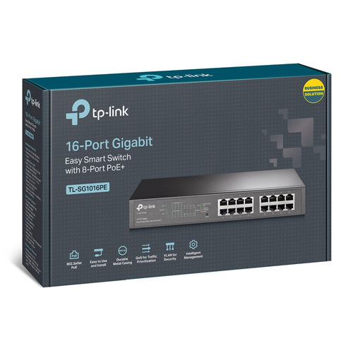 Managed Gigabit Ethernet Switch TP-Link TL-SG1016PE 16-Port PoE Rack Mountable