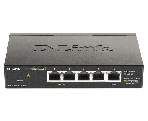 Network Switch D-Link DGS-1100-05PDV2 5-Port Gigabit PoE Smart Managed - DGS-1100-05PDV2