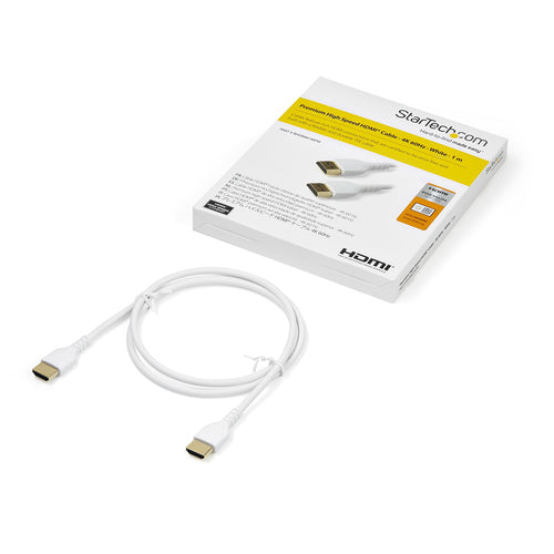 HDMI 2.0 Cable 3ft 4K 60Hz Slim Flexible Ethernet White