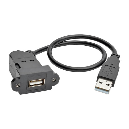 USB Extension Cable Tripp Lite 1ft Hi-Speed USB 2.0 Angled Connector