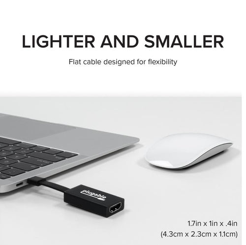 Plugable Technologies USBC-THDMI USB C to HDMI Adapter - 4K 30Hz, Thunderbolt 3