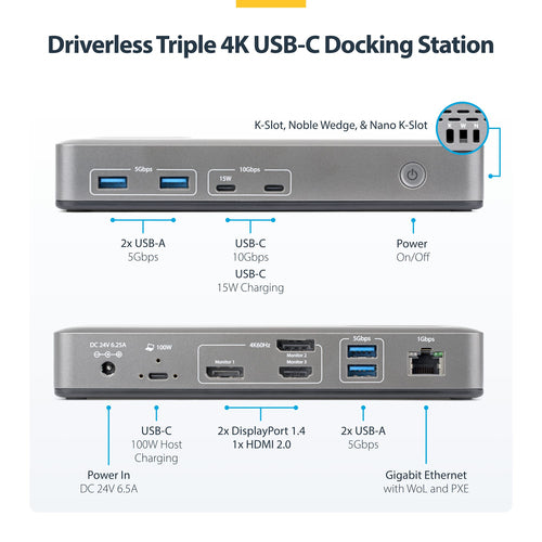Laptop Dock StarTech.com 199UE-USBC-DOCK USB 3.2 Gen 2 10Gbps 4K - 199UE-USBC-DOCK