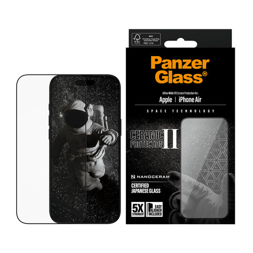 PanzerGlass ® Ceramic II Screen Protector iPhone Air | Ultra-Wide Fit w. EasyAligner