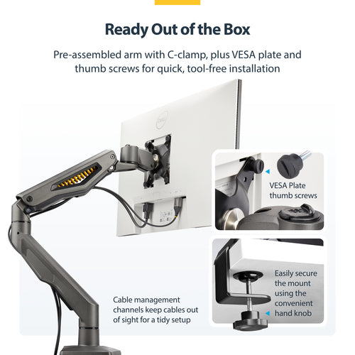 Desk Mount Monitor Arm for 32-Inch Display VESA 100x100 Fully Articulating Black