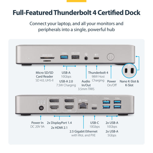 StarTech.com 132N-TB4USB4DOCK laptop dock/port replicator
