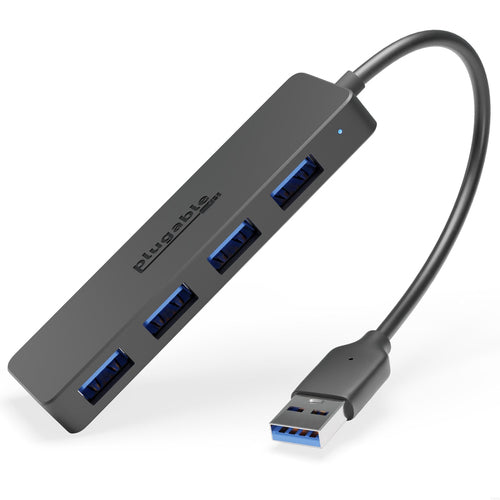 4 Port USB 3.0 Hub Plugable Technologies Black USB Splitter for Laptop