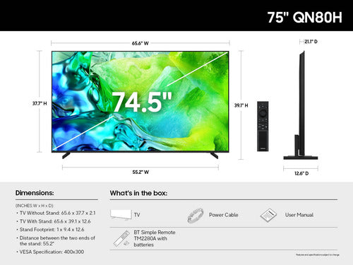 Samsung QN80H QN75QN80HAFXZA TV