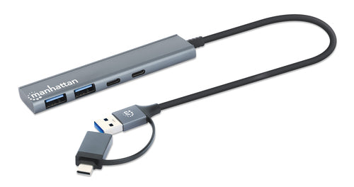 USB-C USB-A Hub Manhattan 181075 4 Ports 5Gbps Aluminium