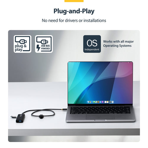 4-Port USB-C Hub StarTech.com 5Gbps Portable USB 3.2 Mini Hub