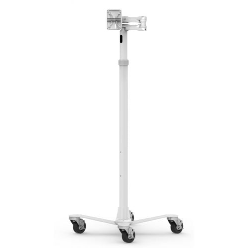 Medical Rolling Cart VESA Compatible Adjustable Height White